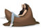 chilly pilley Sitzsack L XL XXL Bodenkissen Beanbag Styropor Füllung Riesensitzsack Sitzkissen Gartenkissen zum Liegen und Sitzen Wasserdicht Wasserabweisend (180x140, Braun)