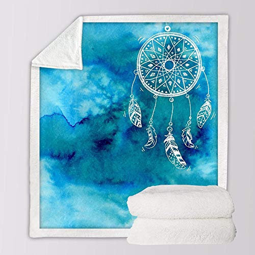 Decke Beige Sherpa Decke Blue Galaxy Tagesdecke Bald Eagle Velvet Plüsch Betten Decke Bohemian-11_228 cm X 228 cm_1