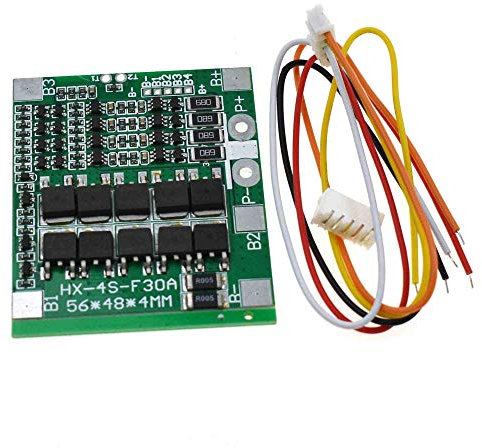 BMS 4S 30A 14.4V Balancer PCB 18650 Lipo Li-Ion Lithium Akku Schutzplatine LiFePO4 4S BMS Balancing Charging Circuit PCM (4S 3.7V grün)