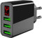 BIAOQINBO Cargador USB de Pared con 3 Puertos con Pantalla Digital LED, 5V / 2.4A, Fuente de alimentación USB Enchufe USB para iPhone iPad Cámara Android