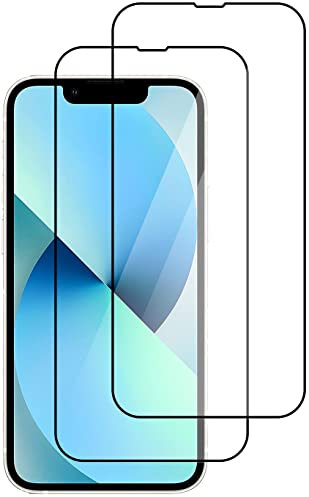 QUITECO Panzer Schutz Glas für iPhone 13 Mini [2 Stück] Schutzfolie Glas Full Screen Display Schutzglas Panzerfolie Schwarzer Rand