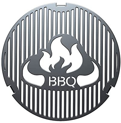tuning-art GE02 Grilleinsatz | Rund | BBQ Motiv | Stahl | Grillrost für Grillplatte Plancha Größe: Grilleinsatz ø 20 cm, Größe:Grilleinsatz BBQ ø 20 cm