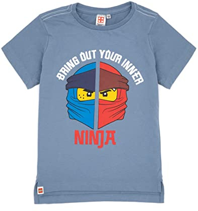LEGO Ninjago Boys T-Shirt | Kids Bring Out Your Inner Warrior Navy Short Sleeve Top | Ninja Figures Superhero Series 3-4 Years