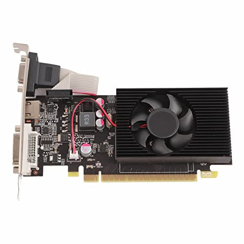 GT730 Grafikkarte, 4GB DRR3 128Bit 700MHZ 667MHZ PCI Express 2.0X8 Raphics Slot PC Dünne Grafikkarte, Single Fan HDMI DVI VGA Plug and Play für Computer