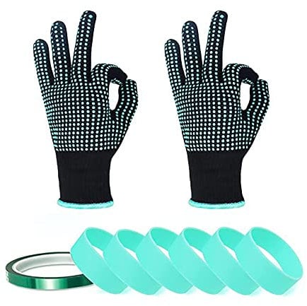 POFET 9PCS Silicone Bands for Sublimation Tumbler Elastic Sublimation Blanks Tumblers Silicone Bands Kit with Heat-Resistant Tape and Gloves