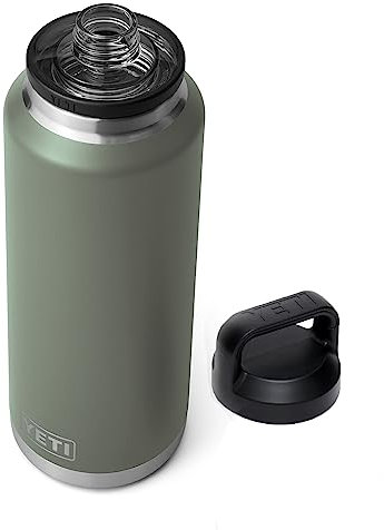 YETI Rambler 1,3 l Flasche, vakuumisoliert, Edelstahl mit Trinkverschluss, Camp Green