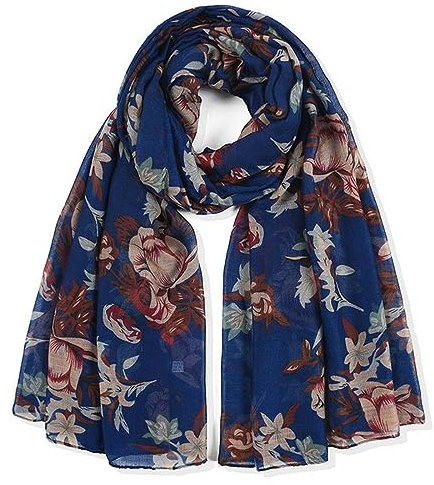 VOIV Rosa Blumen-Chiffon-Schal, langer Schal, Bandana, eleganter Sonnenschutz-Druck, Blumenschal, Schals zum Anziehen