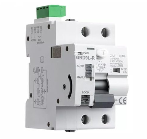 Interruptor Diferencial Auto Rearmable 2P 40A 30mA 6Ka. Diferencial Rearme Automático Clase AC. Disyuntor con Reconexión Automática Tipo AC. RCCB