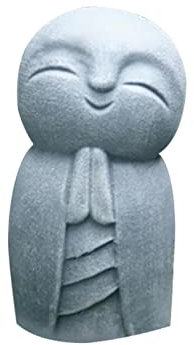 EKDJKK Feng Shui Zen Standing Blissful Japanische Jizo Mönch Figur Harz Little Jizo Miniatur Bodhisattva Buddha Einfache Skulptur Garten Dekoration Outdoor Buddha Statue