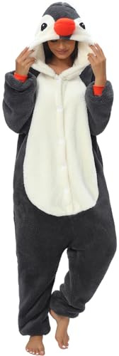 LATH.PIN Pyjamas Jumpsuit Panda Unisex Erwachsene Tier Onesie Cosplay Halloween Karneval Kostüme Damen Schlafanzug Tierkostüme Winter