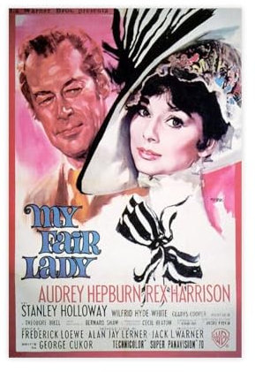 ZOLULA My Fair Lady – Vintage-Filmposter auf Leinwand, Poster, Wandkunst, Dekor, Bild, Gemälde für Wohnzimmer, Schlafzimmer, Dekoration, ungerahmt, 30 x 45 cm