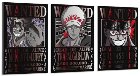 Anime One Piece Wanted Poster Eustass Luffy Law (2) Poster, Wandkunst, Malerei, Leinwanddrucke, Dekor-Poster, Kunstwerke, 30 x 45 cm