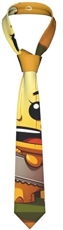 FWJZDSP Cute Crying Chainsaw daisy print Men's Suit Tie Silk Tie Fashion Tie Printed Tie Slim Tie