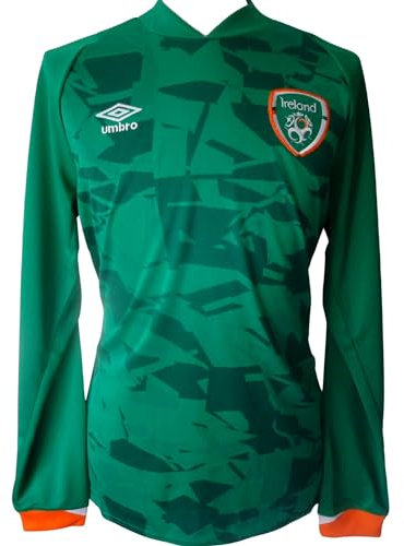 Umbro Republic of Ireland Men's Home Long Sleeve Soccer Jersey Football Shirt 2023, Green, Green, XL