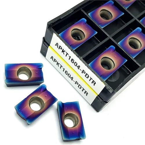 10 Stück APKT1604 PDTR Wendeschneidplatten for Fräsen, hochwertige Nano-blau beschichtete Stahlverarbeitung, Hartmetalleinsatz, Metall-Drehwerkzeug