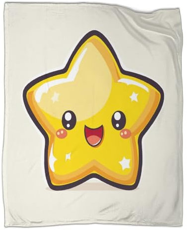 KWFYBEHZ Star Extra Weiche Baumwolldecke,Vier Jahreszeiten Bunte Sterne Mehrzweck-Tagesdecke Sofadecke Überwurf Sofaüberwurf,for Boys and Girls 60x80inch(150x200cm)