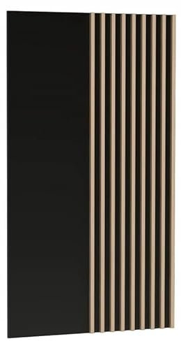 Panneau décoratif avec lamelles Moderno Chêne artisan - Noir 80 cm