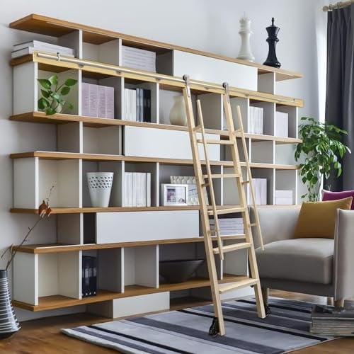 Schiebeleiter-Hardware, komplettes Set, Rollleiter-Schienensatz für Bibliotheken, Rollleiter-Schiebeleiter, Bücherregal-Leiter-Zubehörsatz, Schienensatz (700 cm (23 Fuß) Schienensa
