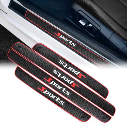 mizikuu 4 Stück Einstiegsleisten Abdeckung,Türschweller Schutz Leisten Auto Zubehör Anti Scratch Auto Tür Schritt Platte Abdeckung Dekoration für universal Car SUV Truck