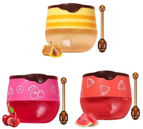 Asheyya 3 Pcs Honey Pot Lip Balm UK, Moisturizing Bee Honey Lip Balm for Prevention Dry and Cracked Lips
