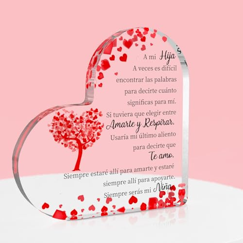 Regalo para Hija, Regalo Hija Navidad, Placa Acrílica, Regalo Niña Regalo Adolescentes Chica, Regalo Cumpleaños Mujer para Hija, Regalos para Graduacion, Regalos de Reyes para Hija San Valentin