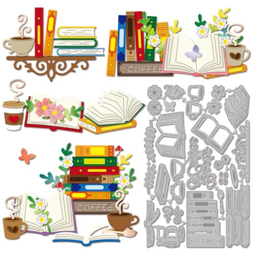 GLOBLELAND Stanzformen Mit Blumenmotiv Für Bastelarbeiten Scrapbooking Metall Kaffee Stanzformen Stanzungen Für Kartengestaltung Prägung Fotoalbum Basteldekor