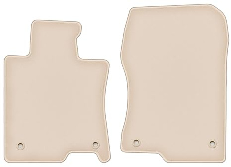 Wielganizator Automatte – vorne Autoteppiche kompatibel mit Honda Accord VIII Limousine, Kombi, Tourer (2011-2015) – Velours – Autozubehör - Auto Fußmatten – Fußmatte Auto – 2-teilig - beige