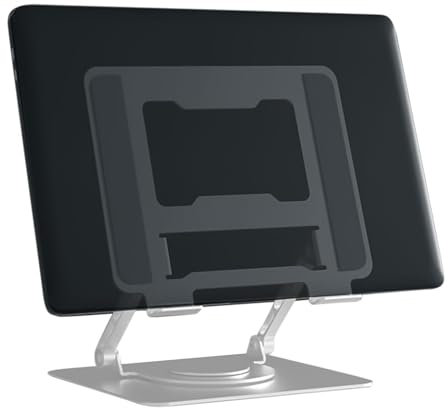 Generico Adjustable Laptop Riser, 360° Rotating Tablet Support, Non-Slip Aluminum Alloy, Laptop Riser With Keyboard Tray, Tablet Stand, 360 Degree Rotating Stand For Bed Or Sofa