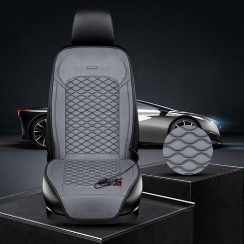 FHCSAO Sitzheizung Auto Auflage 12v Zigarettenanzünder Beheizbare Sitzauflage Auto, Heizauflage Auto 3 Stufen Autositzkissen Heizung 12v 1 Packung,grey-1PCS