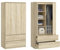 KUBUTKU Grande armoire avec 2 portes, 2 tiroirs, 4 étagères et portemanteau - Armoire multi-usages - 180 x 90 x 50,5 cm - Sonoma