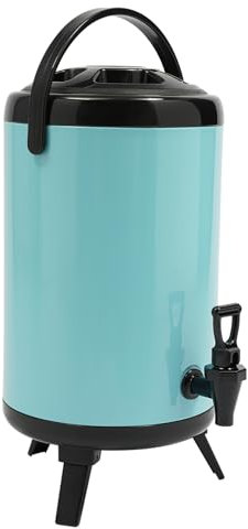 LKHDONG Barile isolato in acciaio inox 10 l, fontana per acqua calda e fredda con rubinetto, contenitore per bevande lsolato, dispenser per bevande per caffè, latte freddo, acqua, succo (blu)