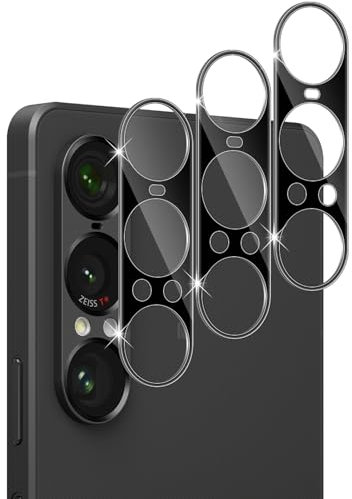 Vanrain Kameraschutz für Panzerglas für Sony Xperia 1 VII, 3 Stück 9H Härte Kamera Schutz Ultra-klar Kratzfest Kamera Linse Schutzglas für Xperia 1 VII, Schwarz