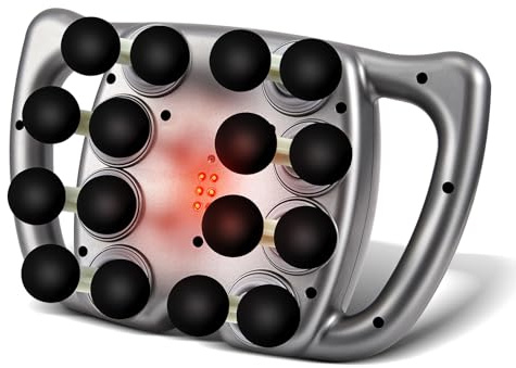 16-Kopf Massagepistole-Set, 100 Stufen und 9 Modi Massage Gun Deep Tissue, mit Rotlicht zur Linderung, 2000 mAh Akku, Rückenmassagegerät 30 Kg Schub für Beine Arme Taille Rücken Gesäß Ganzkörper