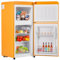 Frigorifero Con Scomparto Congelatore Combinazione Frigo-Congelatore, Frigorifero a Doppia Porta 60L Con Congelatore 22L, 39Db LED, Ripiani in Vetro, Cassetto Verdura, 102Kwh/Anno,Yellow