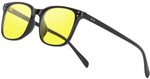 Ymmott Lunettes Conduite de Nuit Polarisés - Anti-éblouissement Lunette Vision Nocturne pour Homme Femme Lunettes Jaunes