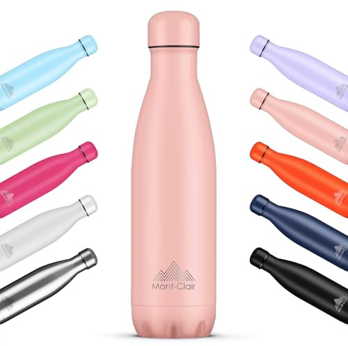Mont-Clair LO Trinkflasche Edelstahl - Thermosflasche - BPA-freie - Water Bottle, Edelstahl trinkflasche 750ML - 24h Kalt & 12h Warm - Trinkflasche Auslaufsicher - Mellow Rose