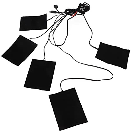 Generic Tappetino Riscaldante USB in Fibra di Carbonio Regolabile Lavabile 3 Marce per Vita Dietro Collo 10 X 7 Cm