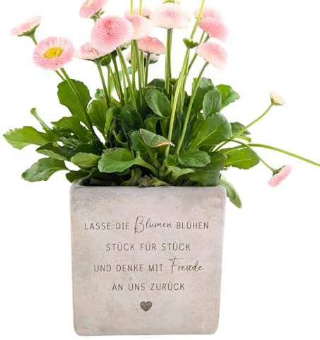 Generisch Blumentopf personalisiert mit Spruch – Lass die Blumen blühen..., Abschiedsgeschenk Erzieherin, Lehrerin, Geschenkideen zum Abschied