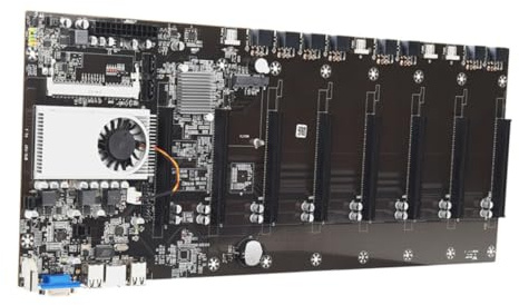 Placa Base para Minería de CPU Modelo T37 8 Ranuras Gpu | Negro, Ddr3 Sodimm y Vga Integrada, 8 Pcie 16x, Sata3.0, Sata2.0, Msata2.0, Usb2.0