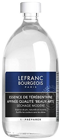 Lefranc Bourgeois Aceite de aguarrás purificado para pinturas al óleo en botella de 1 litro