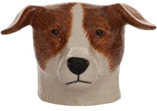 Quail Ceramics Jack Russell Lisse Visage Coquetier – Marron et Blanc