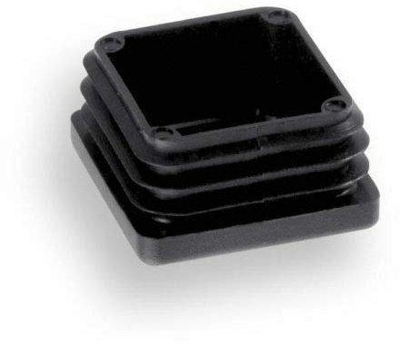 20 bouchons, noirs, pour tubes carrés dimensions extérieures 40x40 mm