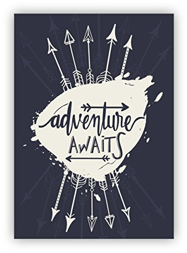 Kartenkaufrausch Motivierende Glückwunsch Grußkarte Abenteuer Geburtstag Grußkarte im Indianer Pfeilen auch Gutschein: adventure awaits • hübsche Grusskarte fürs Geburtstags-kind mit Umschlag