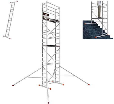 ALTEC AluCombine® 4.0-700 | 7m | Alu Standgerüst mit 4 Füßen & Auslegern | Baugerüst Arbeitsbühne Montagegerüst Anlegeleiter Treppengerüst