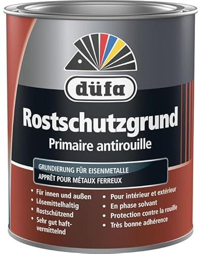 düfa Rostschutzgrund RAL 3009 Oxidrot 750ml Profi Rostschutzgrundierung │Grundierung für Innen- & Außen