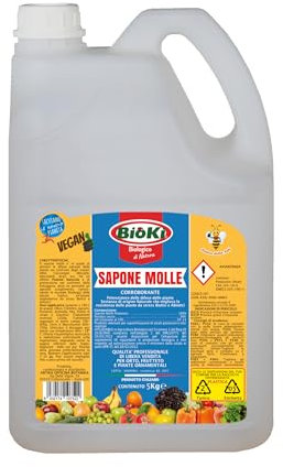 Sapone Molle Potassico Alta concentrazione e Efficacia in presenza di insetti, malattie, fumaggine - lavamelata. 5 Kg - FORMATO GRAN RISPARMIO