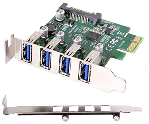 Chenyang HUB USB 3.0 PCI a Adaptador de Tarjeta de expansión PCI-E Express de 4 Puertos de Perfil bajo
