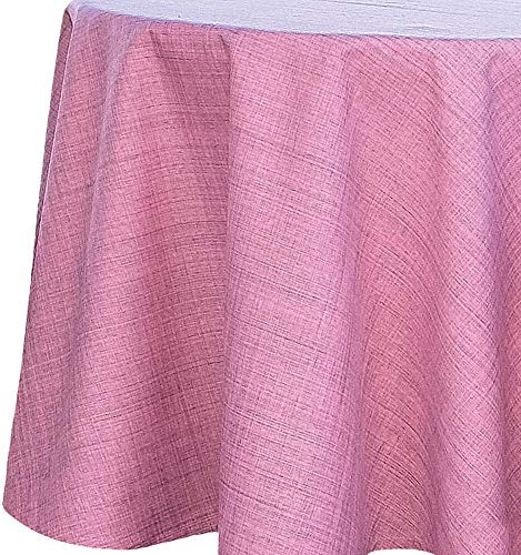 Outdoor Tischdecke rund Ø 145 cm in pink meliert - Modernes Tisch-Tuch als wetterfeste Garten-Tischdecke - Abwaschbare Außenbereich Abdeckung als große Garten-Tische Camping Tisch-Deko