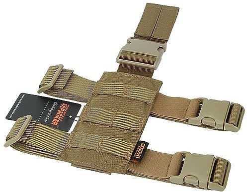 EXCELLENT ELITE SPANKER Taktisch Drop Beinholster Einstellbar Platform Molle Module Universal Tasche für linkes/rechtes Bein(Braun)