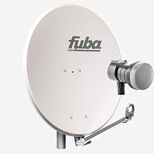 Fuba Satellitenschüssel Komplettset 1 Teilnehmer DAL 801 G - Sat Komplettanlage Fuba DAL 800 G Alu Sat-Schüssel/Sat-Spiegel 80cm hellgrau + Fuba DEK 117 Single Universal LNB - HDTV, UHD(4K/8K), 3D